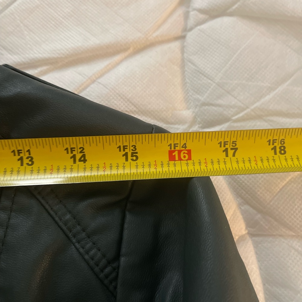 Inc green medium moto faux leather jacket in very good used condition - Picture 8 of 12